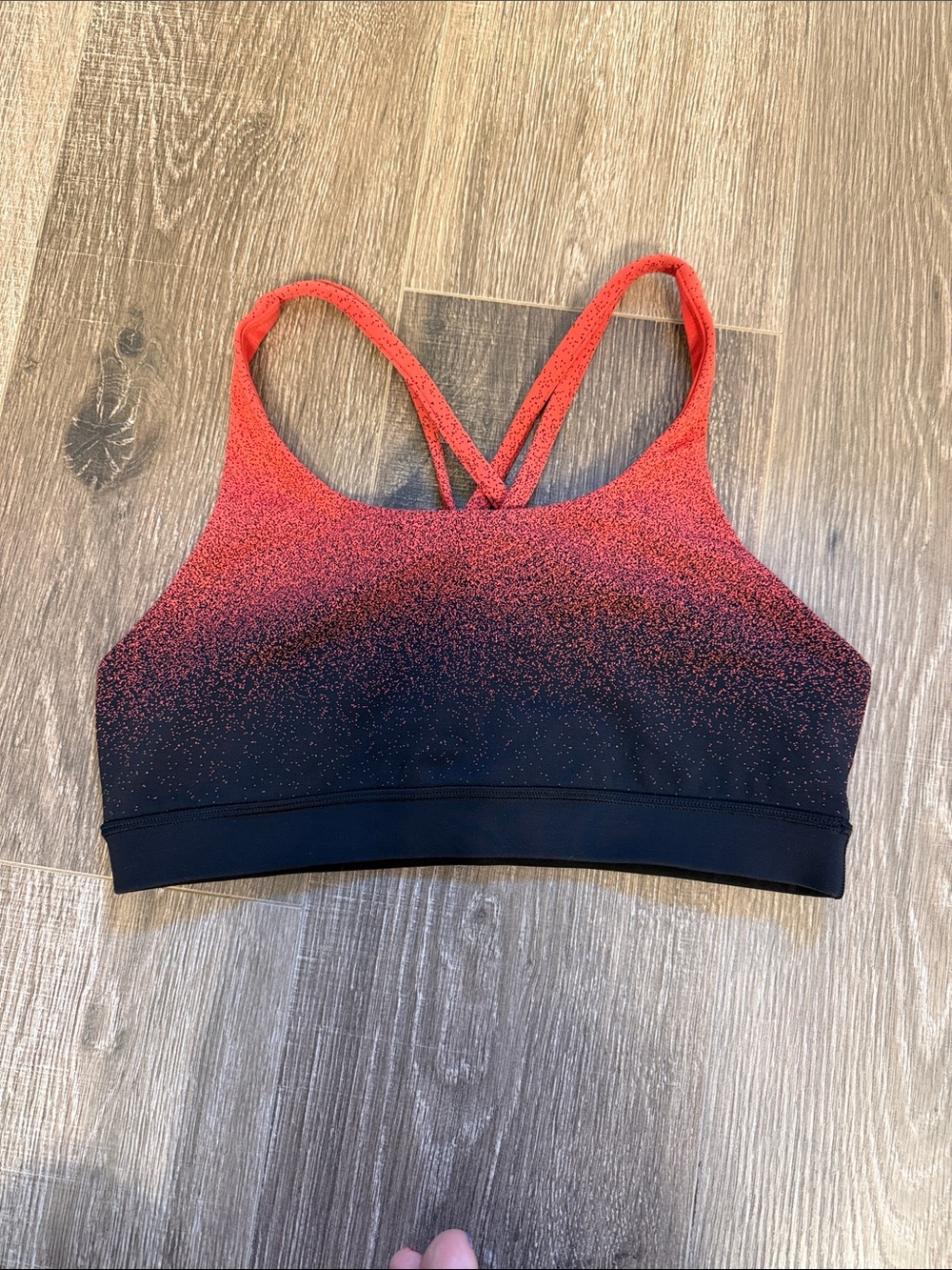 lululemon Energy Red to Black Crisscross Sports Bra